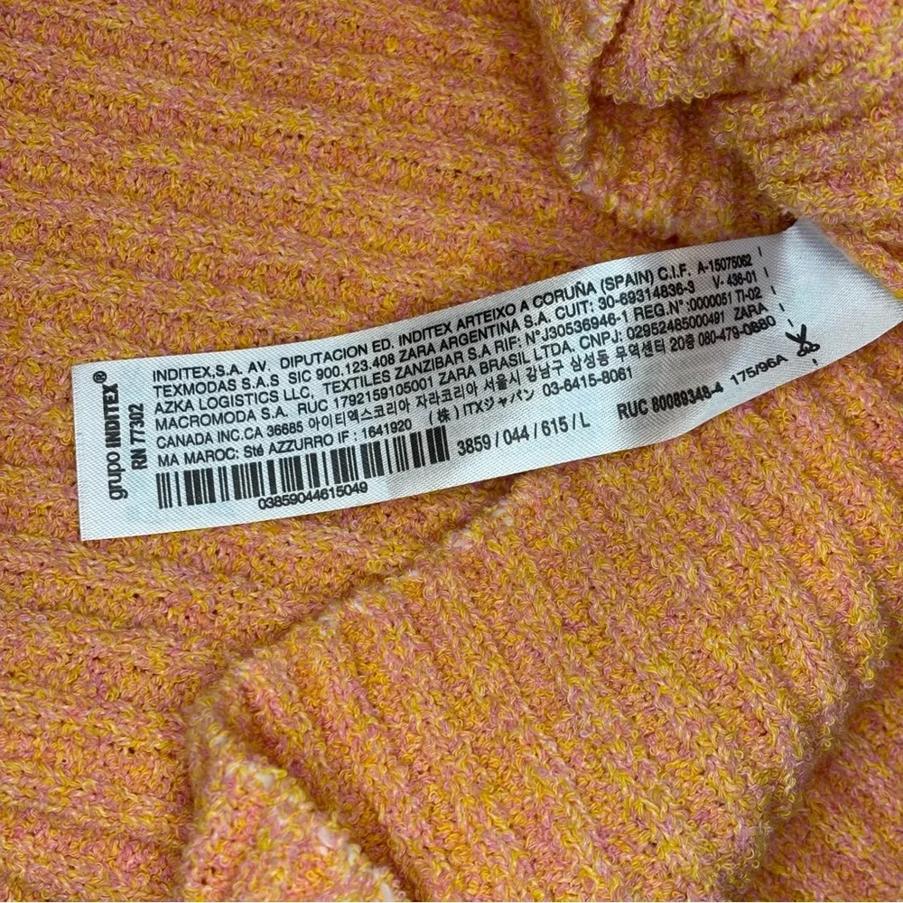 ZARA Orange Creamsicle Sleeveless Knit Ribbed‎ Dress Size Large